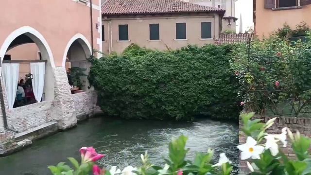 Тревизо. Ресторан с мельничными колёсами