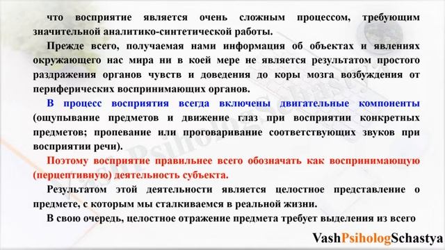 ⚡ 8.1. ОБЩАЯ ХАРАКТЕРИСТИКА ВОСПРИЯТИЯ (свойства, виды, основы) #вашпсихологсчасть #осознанность