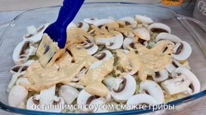 Картошка запеченная в духовке с куриной грудкой и грибами - вкусно и сытно_