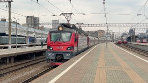 Отправление ЭП20-067 с поездом Москва - Вологда с Ярославского вокзала