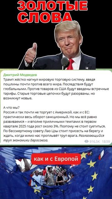 Медведев о тарифах Трампа