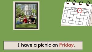 Days of the week with sentences