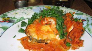 Жареная красная рыба