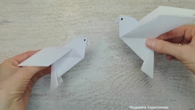 Как сделать голубя из бумаги. Голубь мира оригами. смотреть онлайн
