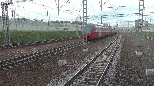 Эл.-поезд ЭШ2-023 "Евразия" (ТЧ-50) приг. поезд "Аэроэкспресс" №7303 Москва-Белорусская - Одинцово.