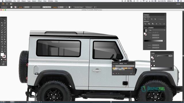 Illustrator Tutorial: Realistic Vector Car illustration # Speed Art