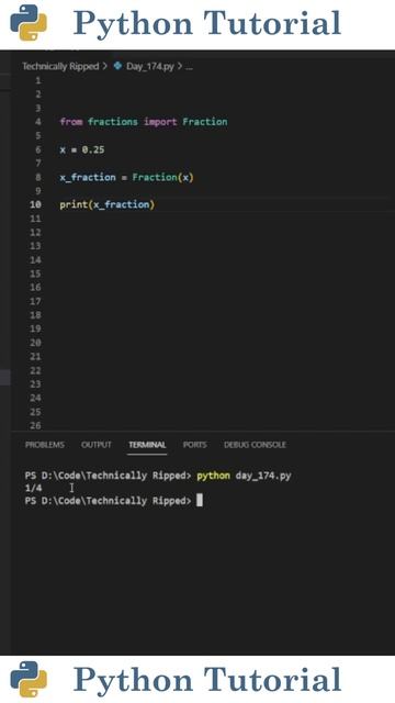 Turn Decimal Into Fraction | Python Tutorial