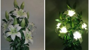 МК Простая кустовая лилия. Легко и быстро.светильник из изолона.