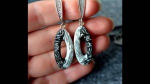 Элегантные серьги из полимерной глины , бижутерия своими руками