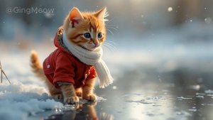 Tiny Cat’s Snow Day Vlog _ Cozy Moments #cat #kitten #cute #gingmeow