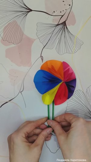 Поделки из бумаги. Поделка Цветик-семицветик, открытка с тюльпанами.