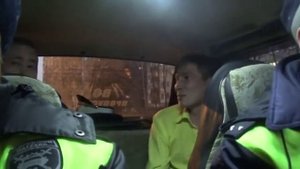 Накуренный водитель и машина ДПС