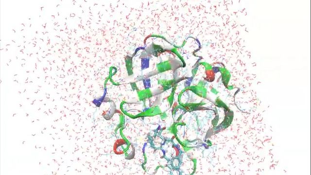 Molecular Dynamics Simulation recording 2.2 Picosec (Complex of 6LU7 & Inhibitor N3)