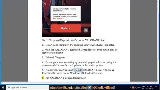 Fix Required Dependencies error in VALORANT on Windows 10 смотреть онлайн