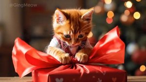 Tiny Cat’s Valentine’s Day Surprise! _ #cat #kitten #valentine #cute #love (1)