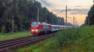 Четыре вагона-ресторана в составе! ЭП2К-363 с туристическим поездом «Большая перемена» 2024