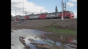 175-лет железным дорогам России. Электропоезд ЭТ4А-001 на экспериментальном кольце ОАО "ВНИИЖТ".