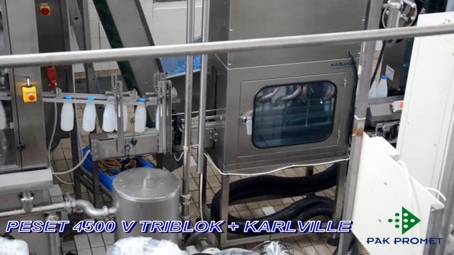 Линия розлива молока и молочных продуктов в ПЭТ бутылки - PESET 4500 V TRIBLOK clean KARLVILLE