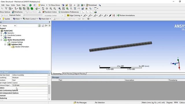 I-beam analysis by extrusion method | ANSYS STATIC STRUCTURAL