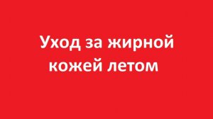 Жирная кожа летом