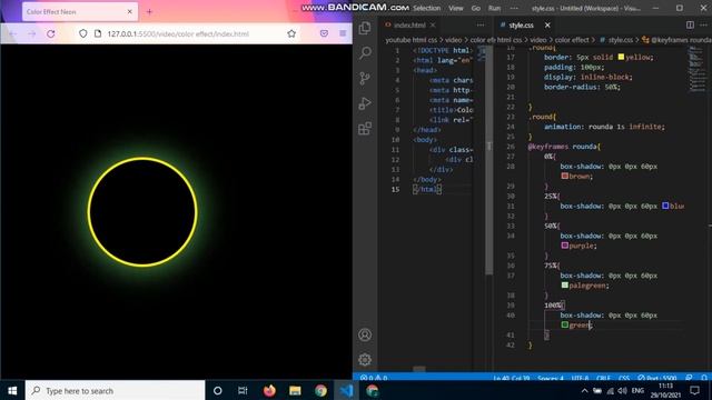 How to Html Css Neon color effect | animation tutorial смотреть онлайн
