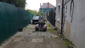 Мото-тележка с отсевом. Минидумпер, мини-трактор.Carriage dumper, mini tractor,Homemade tractor dump