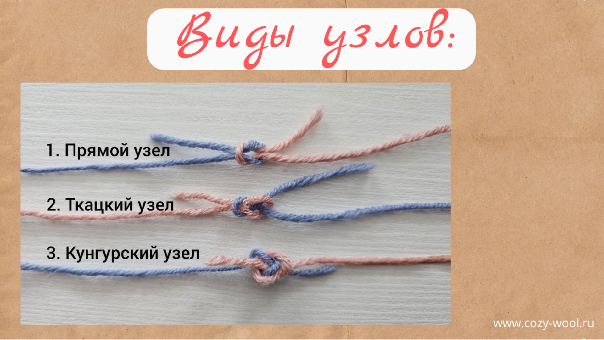 Виды узлов при соединении нитей в вязании. смотреть онлайн