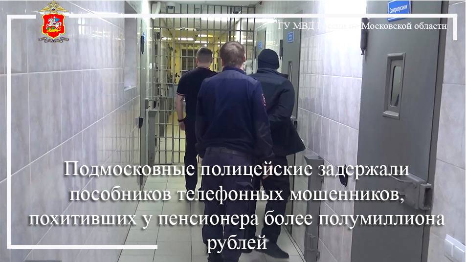 Подмосковные полицейские задержали пособников телефонных мошенников, похитивших у пенсионера более п