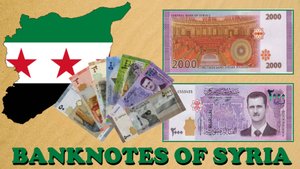 Банкноты Сирии . 100, 200, 500, 1000, 2000, 5000 фунтов