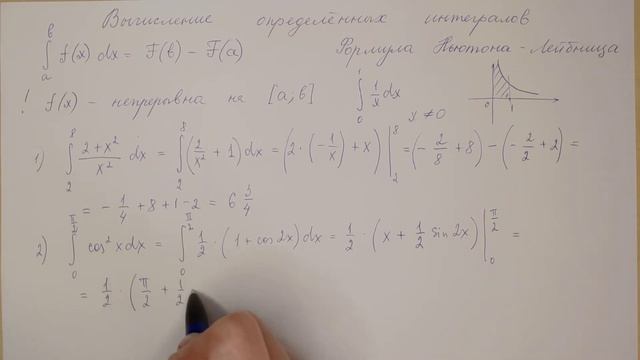 Вычисление определённых интегралов