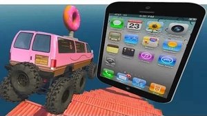 Прыгает с лестницы и падает в бассейн с помощью лучевого привода Apple iPad (планшета)