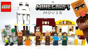 РАСПАКОВКА набора LEGO The Ghast Balloon Village Attack по мотивам фильма Minecraft