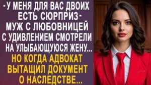-У меня для вас двоих есть сюрприз - муж с любовницей с удивлением смотрели на улыбающуюся жену...