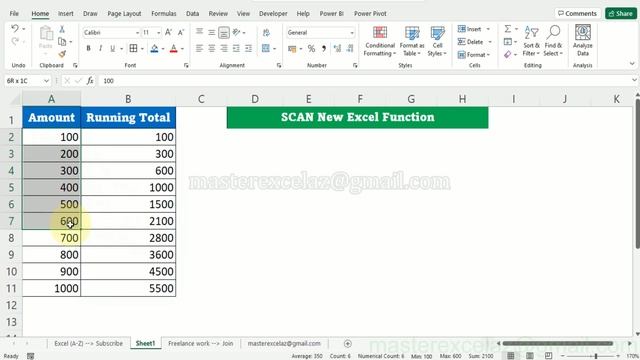 SCAN New excel function in Ms excel Office 365