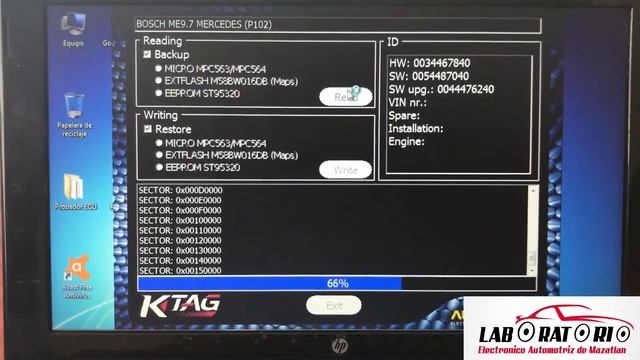 Clonacion de computadora Mercedes Benz ME9.7 con Ktag