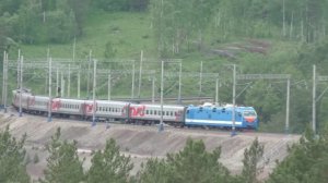 Электровозы ЭП1П и ЭП1 со скорым поездом "НОВОСИБИРСК - НЕРЮНГРИ" | Железная дорога