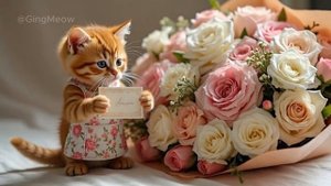 Tiny Cat’s Whimsical Day at the Flower Shop! _ #cute #kitten #flowers