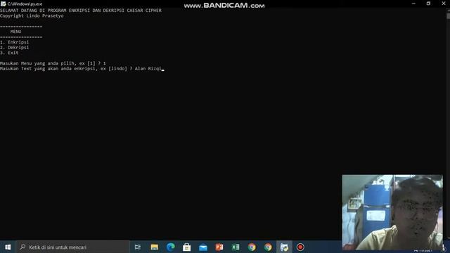 Teknik enkripsi Caesar Cipher dengan bahasa pemrograman Python