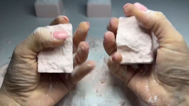 Asmr - pink & white crunchy baking soda / oddly satisfying