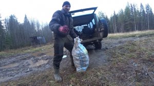 Как заработать в лесу? Нарубил чаги.  Выезжаю домой.