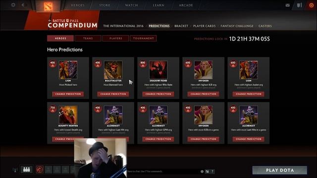 Dota 2 TI6 Compendium predictions, player cards, and fantasy challenge