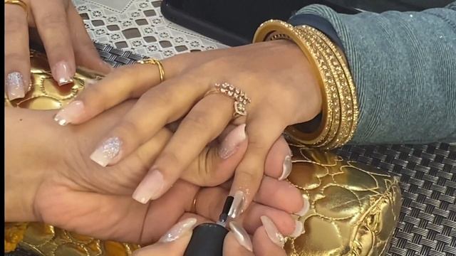 Gel paint nail art || silver mirror chrome nails || silver glitter nail art смотреть онлайн