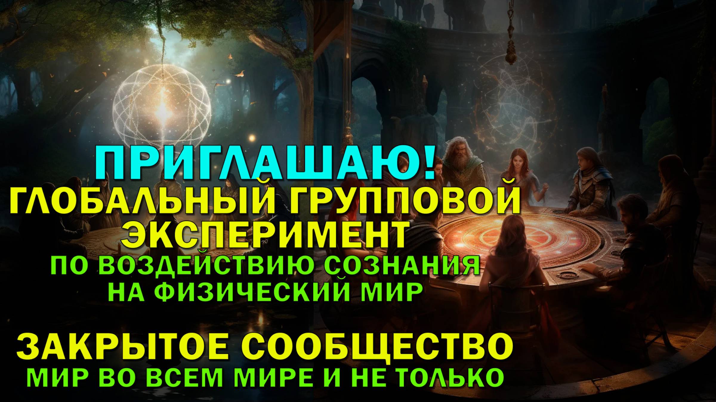 Приглашаю принять участие в глобальных экспериментах по воздействию сознания на физический мир