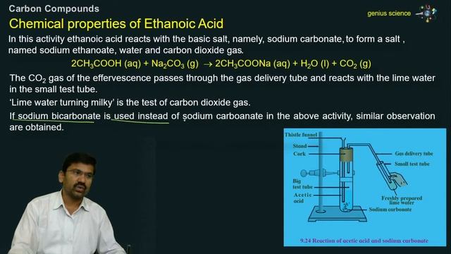 10th Sci | Carbon Compound कार्बनी संयुगे  | Chemical Properties of Ethanoic Acid