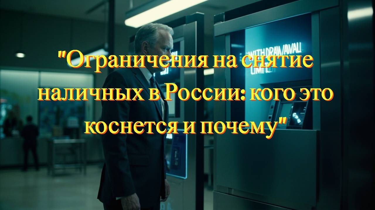 "Ограничения на снятие наличных в России: кого это коснется и почему"