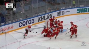 Мурыгин спасает клюшкой / Murygin saves with his goalie stick