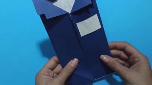ОБЪЕМНАЯ ОТКРЫТКА ИЗ ЦВЕТНОЙ БУМАГИ ДЛЯ ПАПЫ