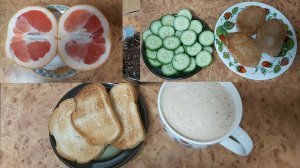 Мой пост, день 39~й. Соевые котлеты. Овсянка. Фрукты. Кофе с тостами.