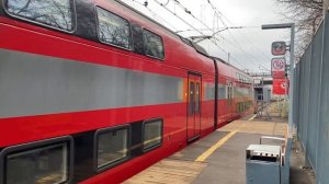 Звук разгона двухэтажного! Электропоезд ЭШ2-001 «Аэроэкспресс» №7552 Одинцово–Белорусский вокзал