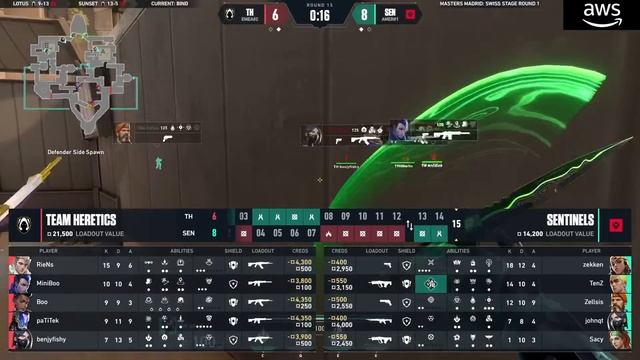 Sentinels x Team Heretics (Mapa 3: Bind) | VCT Masters Madrid смотреть онлайн